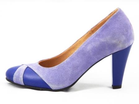 Pantofi dama mov deschis/albastru, din piele antilopa si piele naturala, cu toc de 8 cm biashoes.ro imagine reduceri
